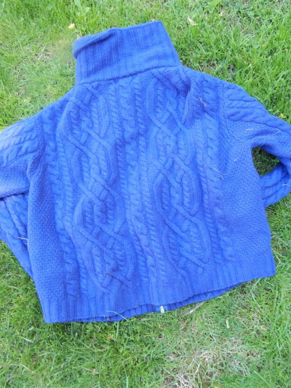 Aran Crafts Ireland 100% Merino Wool Full Zip CARDIGAN Cable Sweater 2XL XXL - Picture 5 of 5